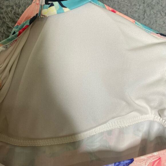 Womens Catalina floral tankini swimsuit top halter plus size flowy beach 3X - Picture 3 of 10